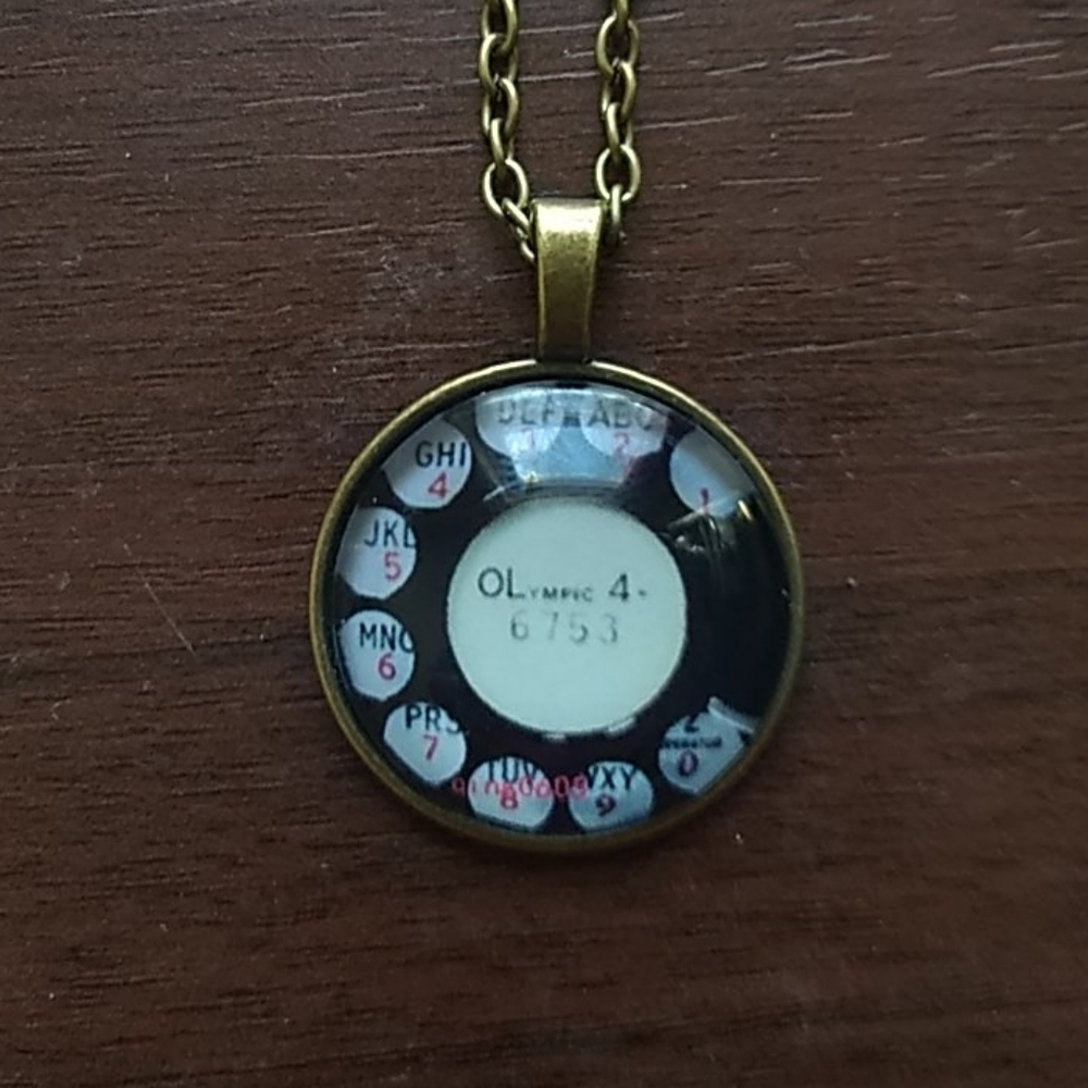 Rotary phone charm pendant